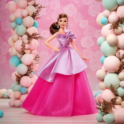Barbie Signature Birthday Wishes Doll, Collectible 13" Fashion Doll in Satiny Pink Dress