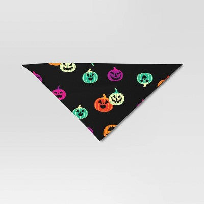 Reversible Ghost and Pumpkin Glow-in-the-Dark Halloween Matching Family Pajama Dog Bandana - Hyde & EEK! Boutique One Size Fits Most