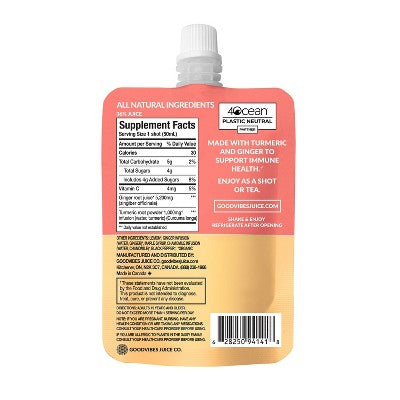 goodvibes juice co. Turmeric Daily Drinks - 10.2 fl oz/6pk: Vegan, Cold Pressed, Non-Caffeinated