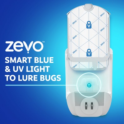 Zevo Flying Insect Indoor Light Fly Trap Starter Kit, Catches House Flies, Fruit Flies, Gnats and More - 1 Trap + 3 Refills