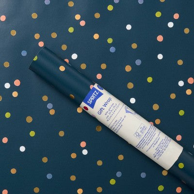 Roll Wrap Navy Dot - Spritz (LOCAL PICKUP ONLY)