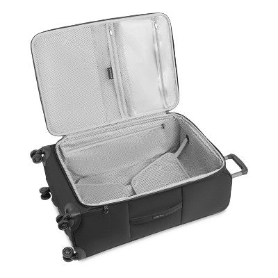 SWISSGEAR Checklite Softside Large Checked Suitcase - Black: 8-Wheel Tear-Resistant Luggage