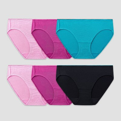 Fruit of the Loom Women's 6pk Breathable Micro-Mesh Bikini Underwear - 9