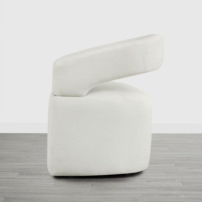 Spruce&Spring Modern Mobile Dining Chair with Casters & Open Back, Single , Ivory (LOCAL PICKUP ONLY)