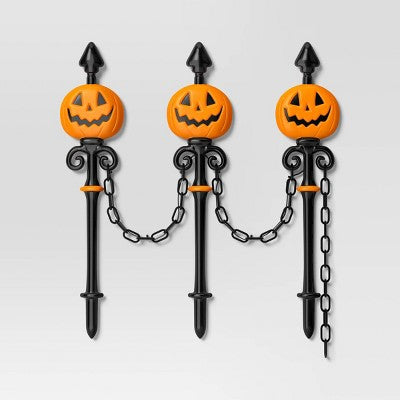 49" Jacks Lit Fence Stakes Halloween Decorative Prop - Hyde and EEK! Boutique (LOCAL PICKUP ONLY)