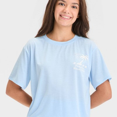 Girls' 'Paradise Beach Club' T-Shirt - All In Motion Blue S