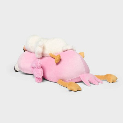 Flamingo and Baby Weighted Plush Kids' Throw Pillow Pink - Pillowfort