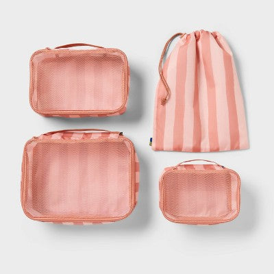 4pc Printed Packing Cube - Open Story?Pink Stripe