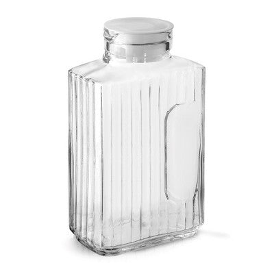 JoyJolt Beverage Serveware Glass Pitcher & 2 Lids - 68 oz Carafe for Hot Liquids or Cold Drinks