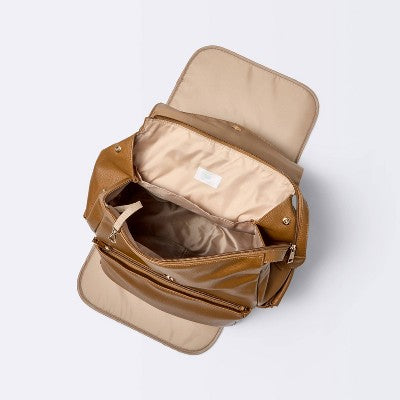 Flap Top Diaper Backpack - Cognac - Cloud Island