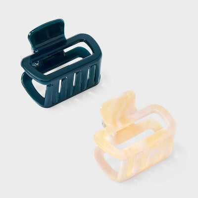 Claw Hair Clip and Hair Twister Set 5 pc - A New Day Blue/Cream