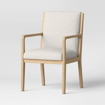 Esters Wood Arm Dining Chair Cream/Natural Wood - Threshold (LOCAL PICKUP ONLY)