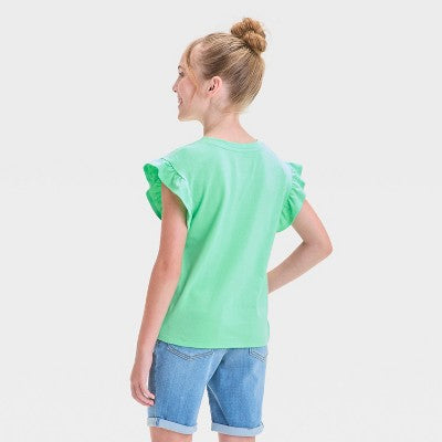 Girls' Short Sleeve 'Rainbow' T-Shirt - Cat & Jack Lime Green S