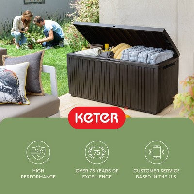 Keter 80gal Springwood Deck Box Brown (LOCAL PICKUP ONLY)