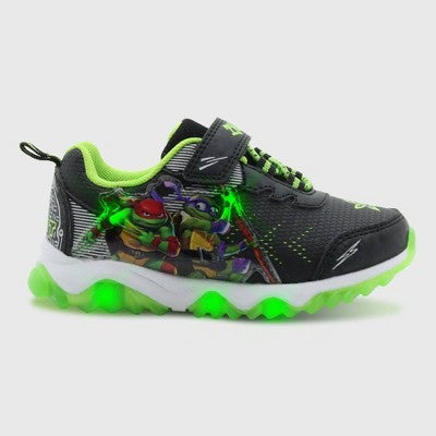 Teenage Mutant Ninja Turtles Toddler Boys' Light-Up Sneakers Black/Green 8T