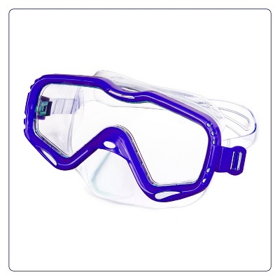 Aqua Leisure BIG ISLAND Kids' Snorkel Mask Combo - Blue: Polycarbonate Lens, Adjustable Strap