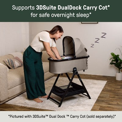 Ingenuity 3DSuite DualDock Carry Cot Stand, Folding Bassinet Stand with Storage - Black (LOCAL PICKUP ONLY)