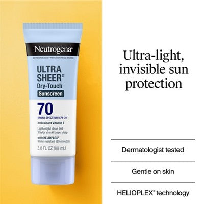 Neutrogena Ultra Sheer Sunscreen - SPF 70 - 2pk/88ml