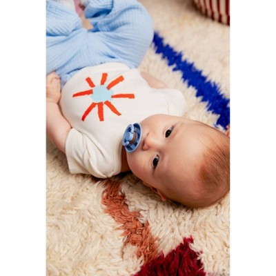 Bibs Studio Collection Colour Stripe Latex Pacifier 6-18 Months - Pink Sky Blue Mix - 2pk: Rubber, Air Vents