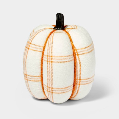 Harvest Plaid Pumpkin Large Orange and Cream - Hyde & EEK! Boutique