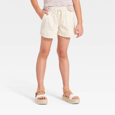 Girls' Woven Pull-On Shorts - Cat & Jack Light Beige XXL