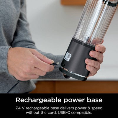 Ninja Blast 18oz Portable Blender Metallic Black: 1-Speed, Dishwasher-Safe, Personal Blender, 1 Year Warranty