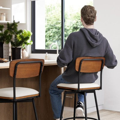 Spruce&Spring Swivel Counter Height Bar Stool with Metal Legs,, Light Grey  Fabric (LOCAL PICKUP ONLY)