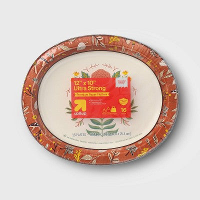 Fall Floral Platter Disposable Plates 12" - 16ct - up&up