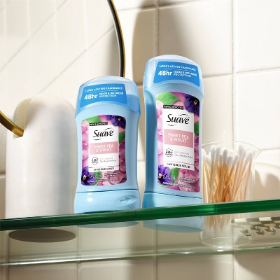 Suave Sweet 48-Hour Antiperspirant & Deodorant Stick - Pea & Violet - 1.2 fl oz
