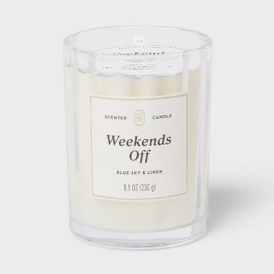 Glass Jar Candle Weekends Off - Threshold