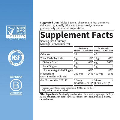 Garden of Life Dr. Formulated Magnesium Vegan Gummies - 40ct: Non-GMO, NSF Certified, Raspberry Flavored