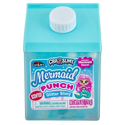 Cra-Z-Slimy Mermaid Punch Glitter Scented Slime with Mermaid Charm: Encourages Creativity, Includes Single Piece