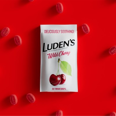 Luden's Soothing Throat Lozenge Drops for Sore & Irritated Throats - Wild Cherry - 30ct