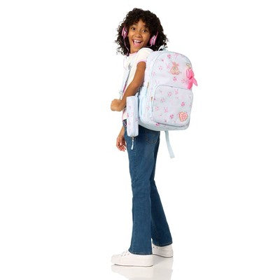 Locker Club Elevated Backpack Set with Pencil Case and Headphones - Blue Stripe Ribbons