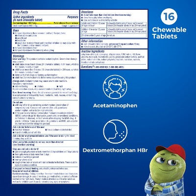 Mucinex Kids' Mighty Chews CCF - Daytime Tablets - Acetaminophen - 16ct