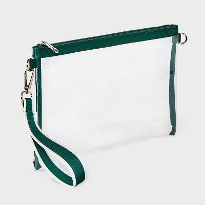 Game Day Clear Wristlet Clutch - Wild Fable Green
