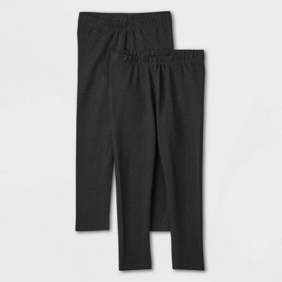 Toddler Girls' 2pk Leggings - Cat & Jack Black 5T