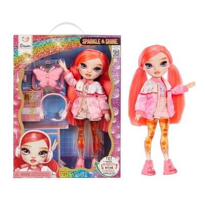Rainbow High Sparkle and Shine Dawn with Magic Bubbles in Legs, Red Coral Hair 11" Fashion Doll