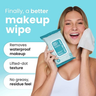 Clean Skin Club Makeup Facial Cleansing Wipes Blemish Control - 25ct
