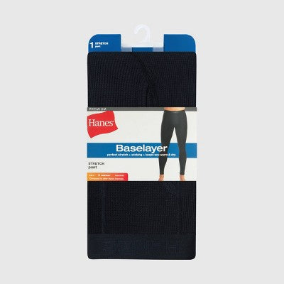 Hanes Men's Thermal Waffle Knit Pants - Black L
