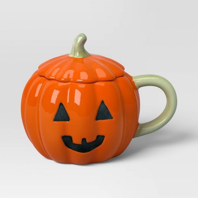 9.5 fl oz Jack-o-Lantern Mini Figural Mug with Lid - Hyde and EEK! Boutique