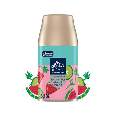 Glade Automatic Spring Scent Air Freshener Room Spray - Watermelon & Cucumber - 6.2oz: Paraben-Free, Disposable, Aerosol, Battery-Powered