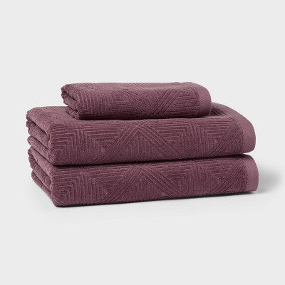 1pc Luxe Lattice Hand Towel Mauve - Threshold