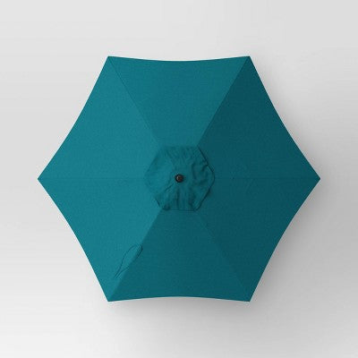7.5' Round Outdoor Patio Market Umbrella Fern Shower - Room Essentials: Push-Up, Steel Frame, No Tilt (LOCAL PICKUP ONLY)