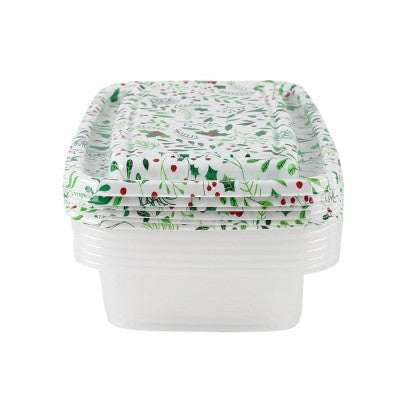 Cook With Color 6pk 5c Printed Holly Food Storage Containers