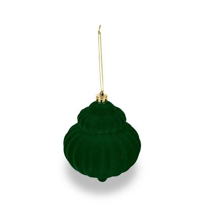 Flocked Ornaments Green - Bullseye's Playground