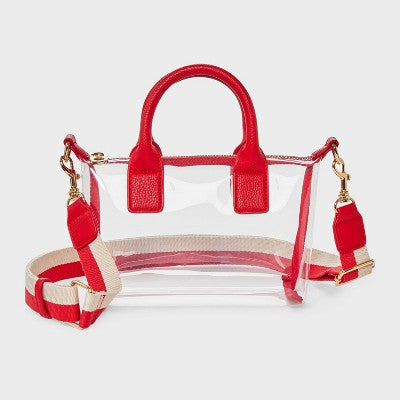 Foundational Mini Tote Handbag - Universal Thread Red/Clear