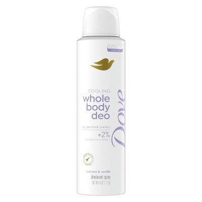 Dove Beauty Whole Body Aluminum Free Invisible Deodorant Spray - Coconut & Vanilla - 4oz