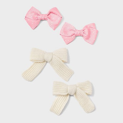 Girls' 4pk Salon Bow Clip Set - Cat & Jack