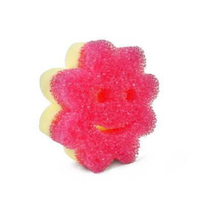 Scrub Daddy Scrub Mommy Power Flower Dual-Sided Scrubber + Sponge - Pink: Foam Material, Cleaning Tools Accessory, 1.63" Depth